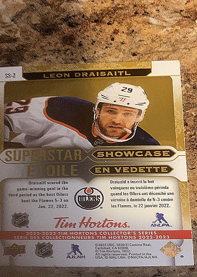 2022-23 Upper Deck Tim Hortons Superstar Showcase #SS-2 Leon Draisaitl — back