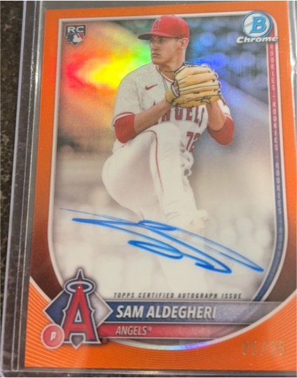2025 Bowman Chrome #CRA-SA Sam Aldegheri Rookie Autographs Refractor — front