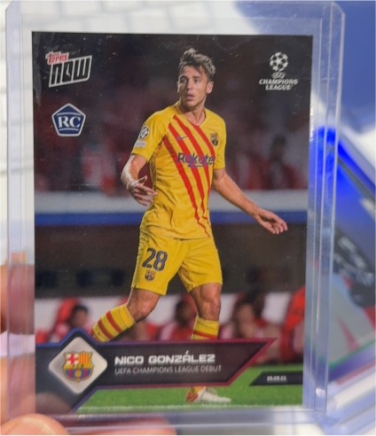 2021 Topps Now UCL #38 Nico González UEFA Champions League Debut — front