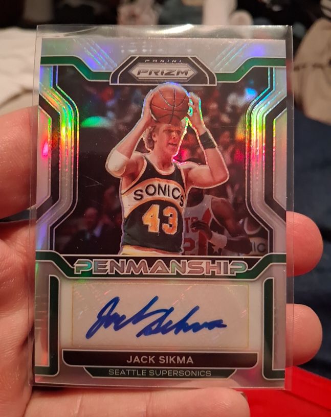 2021-22 Panini Prizm Penmanship #PM-JSK Jack Sikma — front