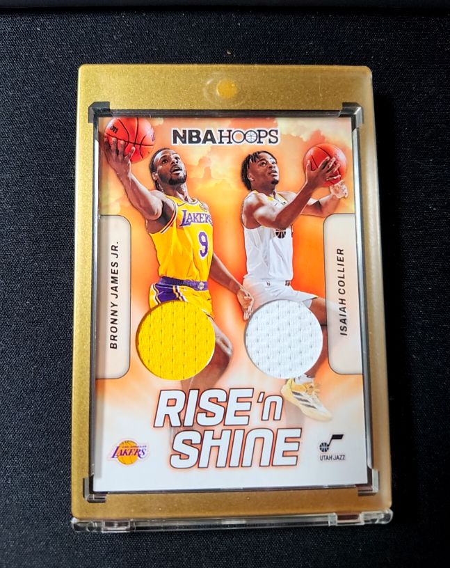 2024-25 Panini NBA Hoops #Rise 'n Shine Bronny James Jr. / Isaiah Collier Dual Patch — front