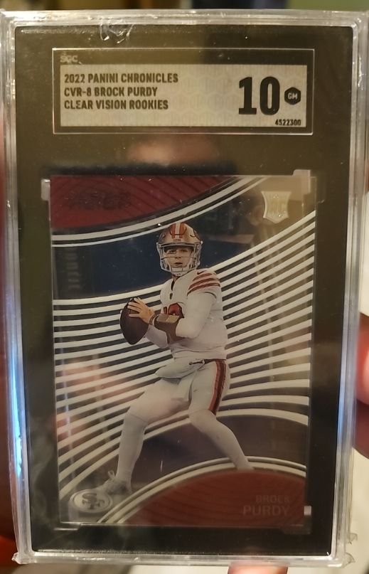 2022 Panini Chronicles #CVR-8 Brock Purdy Clear Vision Rookies — front