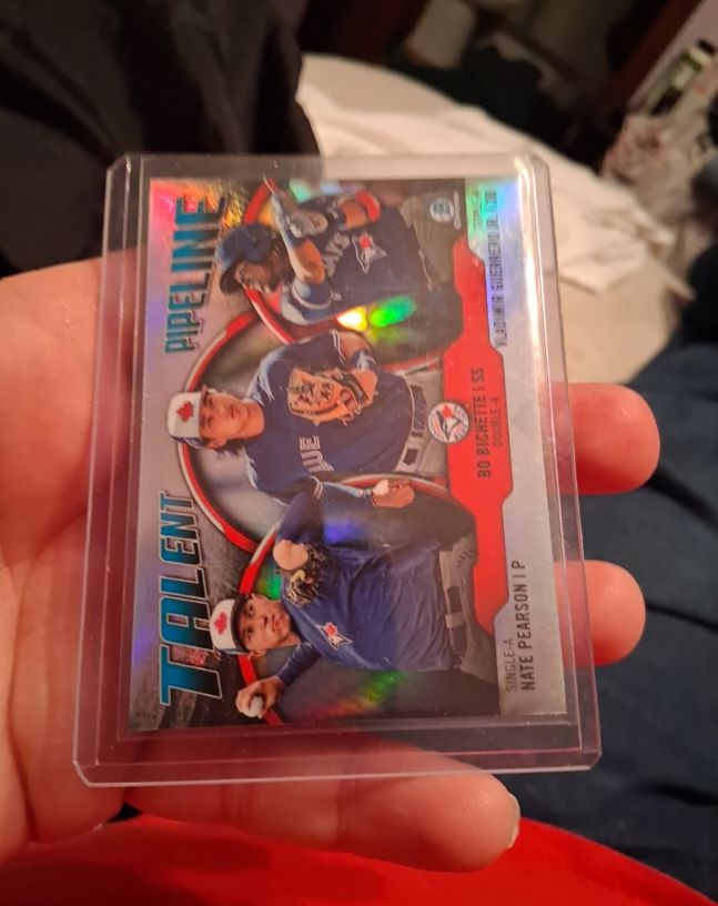 2019 Bowman Chrome Talent Pipeline #TP-TOR Vladimir Guerrero Jr./Bo Bichette/Nate Pearson — front