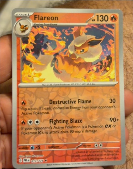 2025 Pokémon Scarlet & Violet Prismatic Evolutions #013 Flareon — front