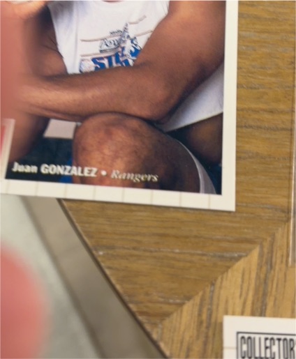 Juan Gonzalez Rangers Photo Card — front