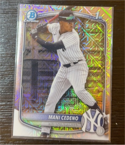 2025 Bowman Chrome Prospects #BCP-199 Mani Cedeno — front