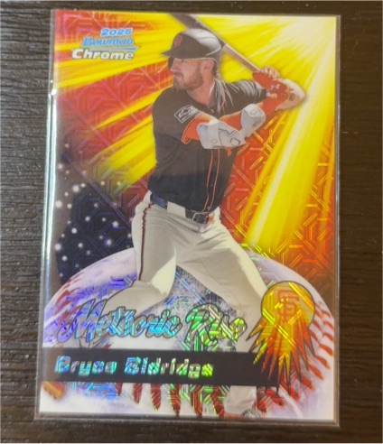 2025 Bowman Chrome #MR-1 Bryce Eldridge Meteoric Rise Mojo Refractor — front