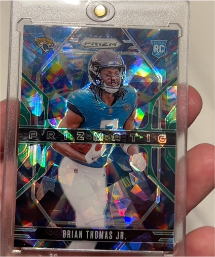2024 Panini Prizm #19 Brian Thomas Jr. Prizmatic Green Ice — front