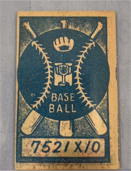 Vintage Matchbook Cover #7521 X/0 Baseball Design — front