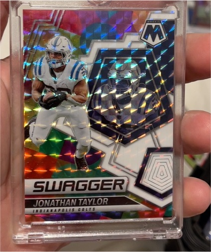 2022 Panini Mosaic Swagger #SW-13 Jonathan Taylor — front
