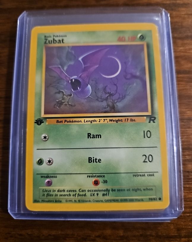 1999 Pokémon Team Rocket #70 Zubat — front