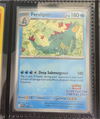 2024 Pokémon SV: Scarlet & Violet Promo #213 Feraligatr Illustration Contest 2024 — front