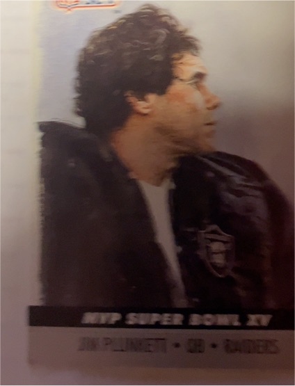 1991 MVP Super Bowl XV Jim Plunkett Raiders — front