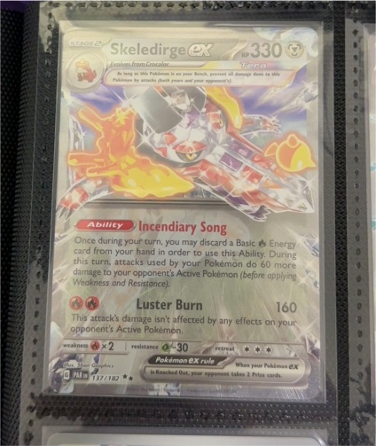 2023 Pokémon SV04: Paradox Rift #137 Skeledirge ex — front