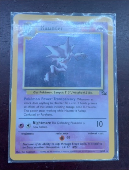 1999 Pokémon Fossil #21 Haunter — front