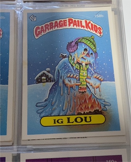 1986 Topps Garbage Pail Kids 4th Series #158b IG LOU — front