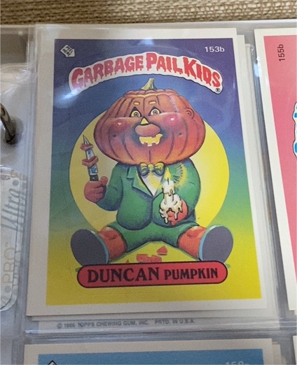 1986 Topps Garbage Pail Kids #153b Duncan Pumpkin — front