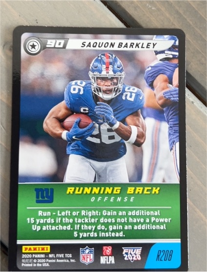 2020 Panini NFL Five #R208 Saquon Barkley — front