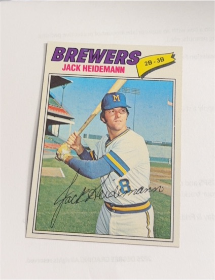 1977 Topps #553 Jack Heidemann Milwaukee Brewers — front