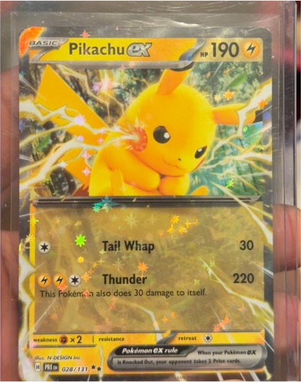 2025 Scarlet & Violet Prismatic Evolutions #028 Pikachu ex — front