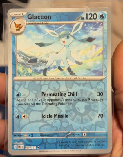 2025 Pokémon SV: Prismatic Evolutions #025 Glaceon — front