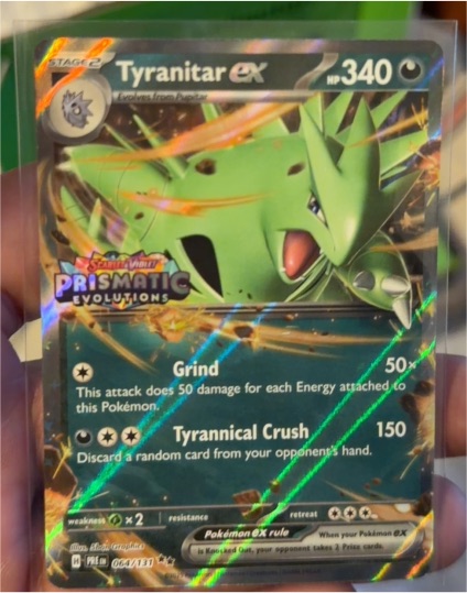2025 Pokémon Prismatic Evolutions #64 Tyranitar ex — front