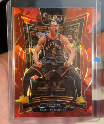 2024-25 Panini Select #30 Scottie Barnes Concourse Red Cracked Ice Prizm — front