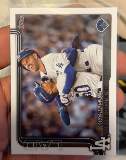 2025 Topps Series 2 #631 Two in Blue It's a Race to Embrace Mookie Betts Freddie Freeman — front