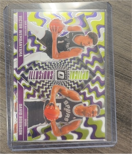 2024-25 Donruss Optic Optical Illusions #5 Victor Wembanyama / David Robinson — front