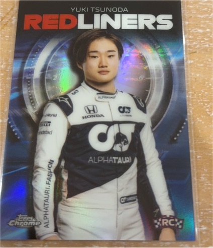 2021 Topps Chrome Formula 1 Red Liners #RL-9 Yuki Tsunoda — front