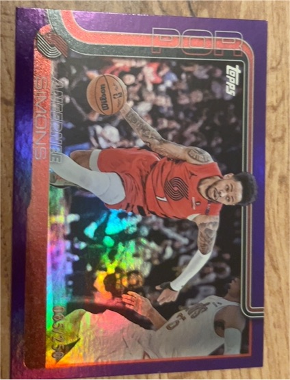 2025-26 Topps Holiday #H97 Anfernee Simons Portland Trail Blazers — front
