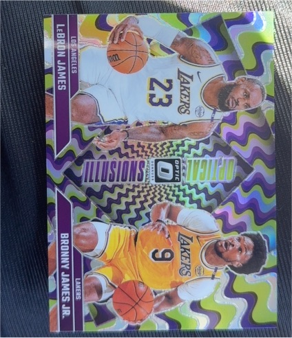 2024-25 Donruss Optic #2 LeBron James / Bronny James Jr. Optical Illusions — front