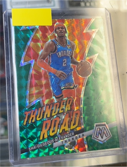 2022-23 Panini Mosaic #14 Shai Gilgeous-Alexander Thunder Road Green Prizm — front