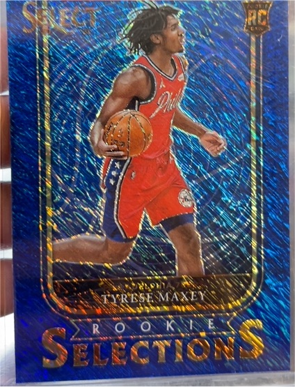 2020-21 Panini Select Rookie Selections Prizms Blue #7 Tyrese Maxey — front