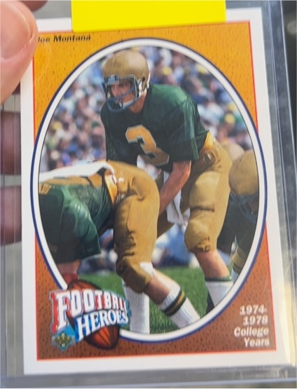 1991 Upper Deck Football Heroes #1 Joe Montana — front