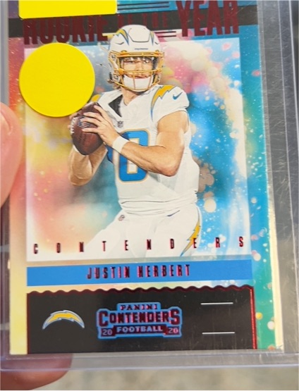 2020 Panini Contenders Rookie of the Year #RY-JHE Justin Herbert — front
