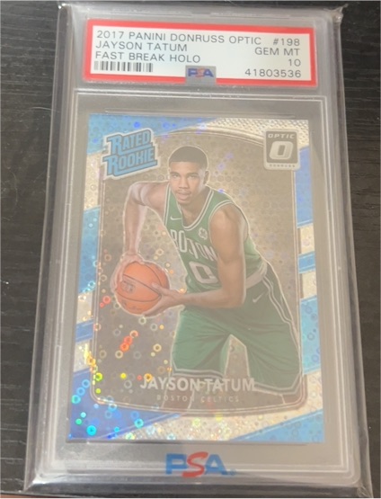 2017 Panini Donruss Optic #198 Jayson Tatum Fast Break Holo — front
