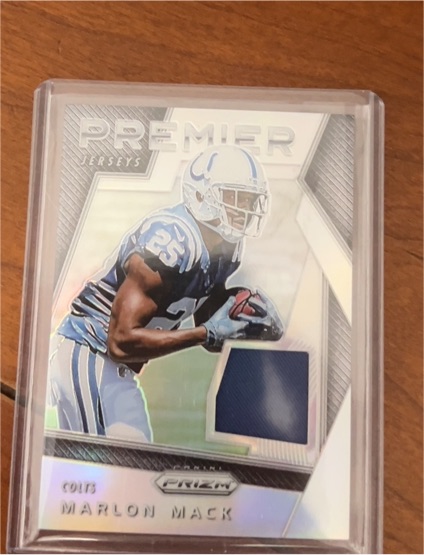 2017 Panini Prizm Premier Jerseys #19 Marlon Mack — front