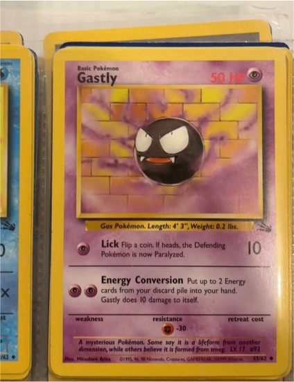 1999 Pokémon #33 Gastly — front