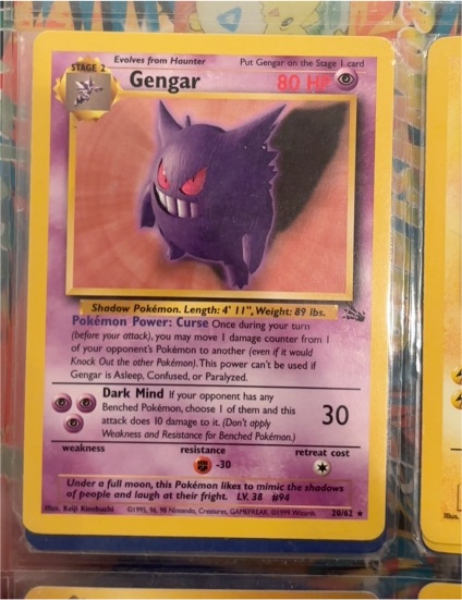 1999 Pokémon #20 Gengar — front