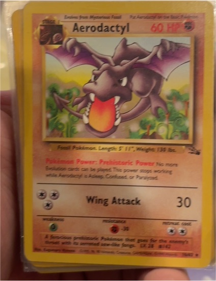 1999 Pokémon Fossil #16 Aerodactyl — front