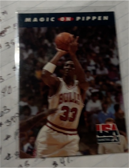 1992 SkyBox USA #108 Magic on Pippen Scottie Pippen — front