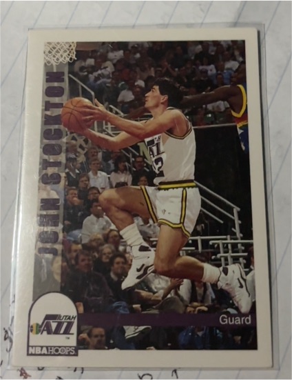1992-93 Hoops #229 John Stockton — front
