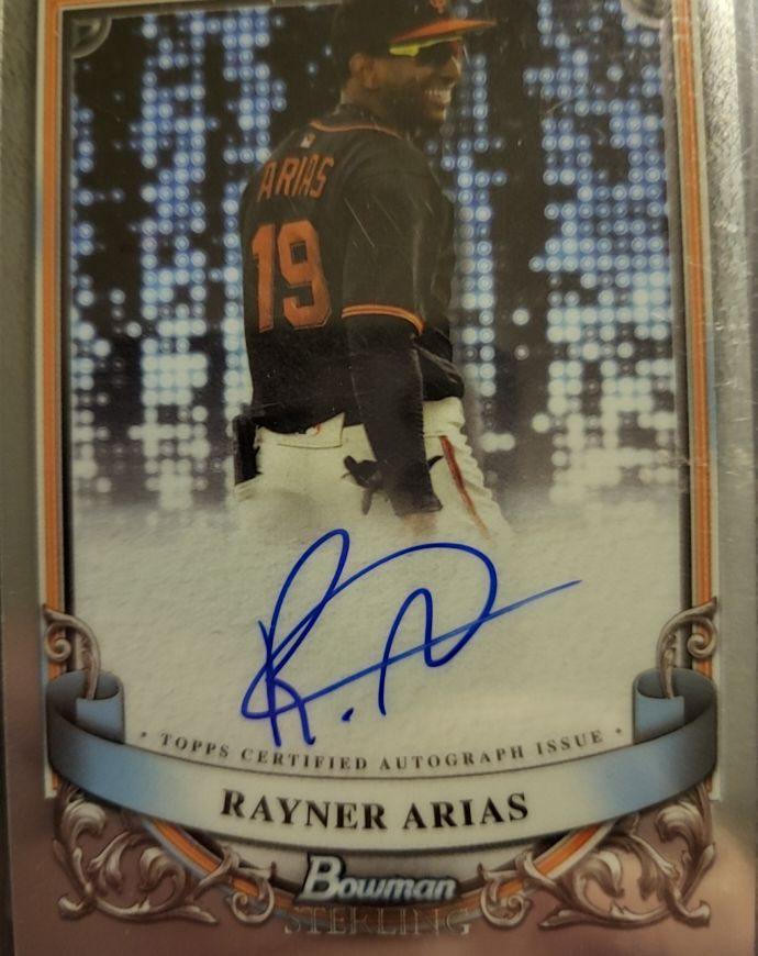2024 Bowman Sterling Prospect Autographs #PA-RAR Rayner Arias — front