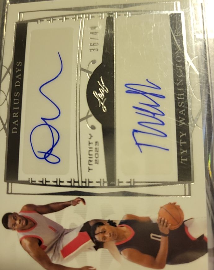 2023 Leaf Trinity #DA-1 Darius Days / Tyty Washington Jr. Dual Auto — front