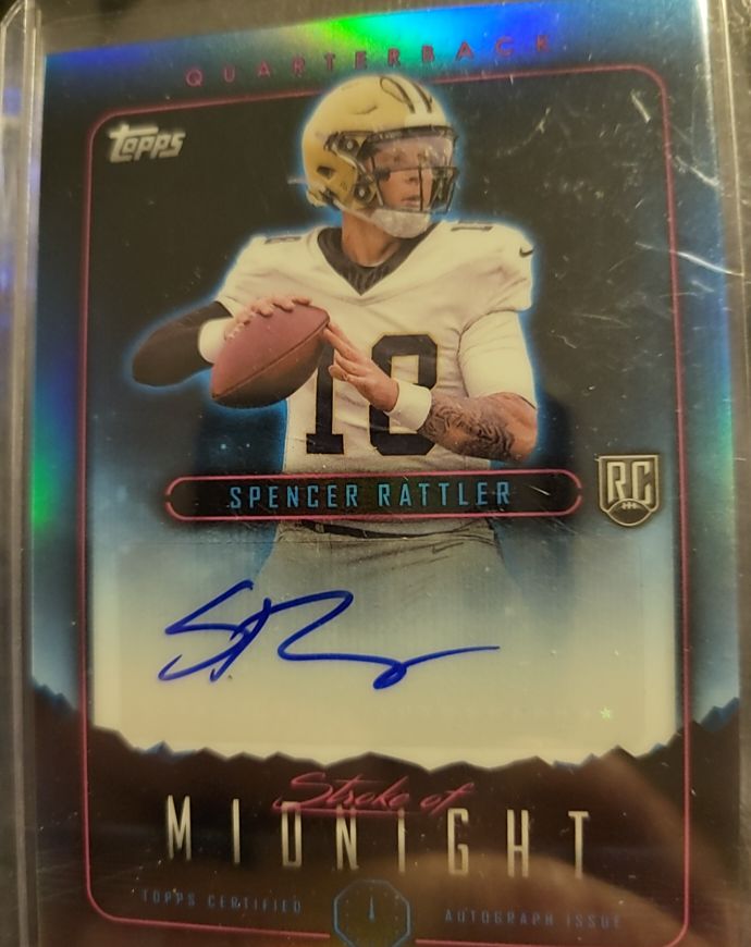 2024 Topps Midnight Stroke of Midnight Auto #SMA-SR Spencer Rattler — front