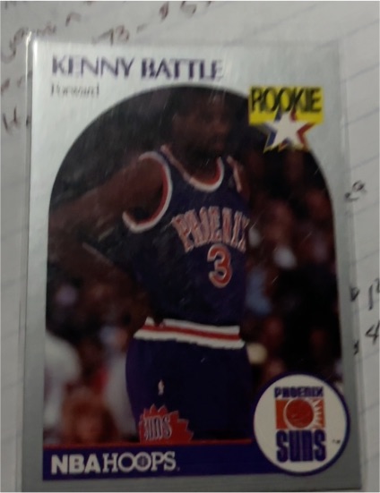 1990-91 Hoops #233 Kenny Battle Rookie Phoenix Suns — front