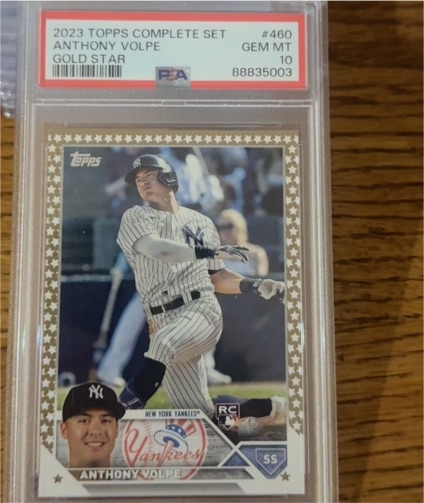 2023 Topps Complete Set #460 Anthony Volpe Gold Star — front