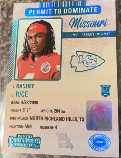 2023 Panini Contenders #28 Rashee Rice Permit to Dominate RC — front