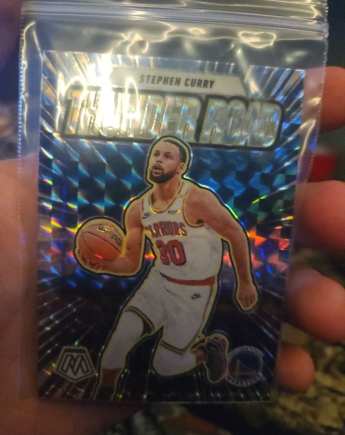 2024-25 Panini Mosaic Thunder Road #5 Stephen Curry — front